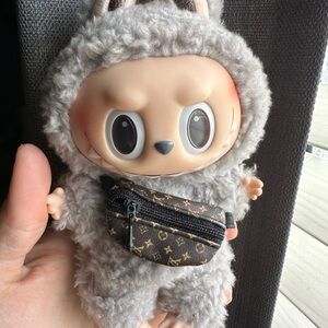 Dark brown crossbody for labubu